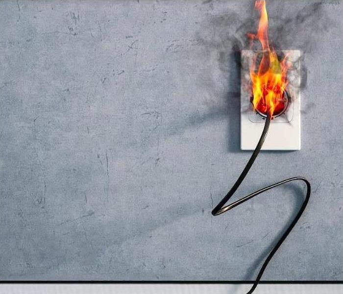 Wall Plug Caught in Flames